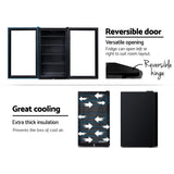 NNEDSZ 98L Bar Fridge Glass Door Mini Freezer Fridges Countertop Beverage Commercial
