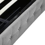 NNEIDS Bed Frame Queen Size Mattress Platform Fabirc With Storage Gas Lift