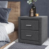 NNEDSZ Fabric Bedside Table - Grey