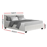 NNEDSZ Lisa Bed Frame PU Leather Gas Lift Storage - White Double