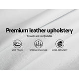 NNEDSZ Lisa Bed Frame PU Leather Gas Lift Storage - White Double