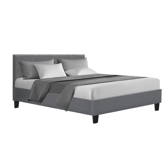 NNEDSZ Neo Bed Frame Fabric - Grey Double