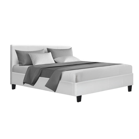NNEDSZ Neo Bed Frame PU Leather - White Double