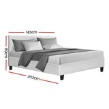 NNEDSZ Neo Bed Frame PU Leather - White Double