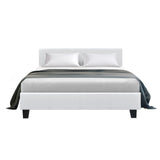 NNEDSZ Neo Bed Frame PU Leather - White Double