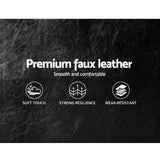 NNEDSZ Bed Frame Double Size Base Mattress Platform Leather Wooden Black NEO