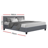 NNEDSZ Neo Bed Frame Fabric - Grey King
