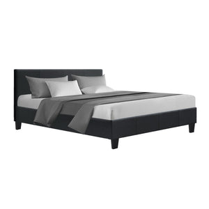 NNEDSZ Neo Bed Frame Fabric - Charcoal Queen
