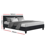 NNEDSZ Neo Bed Frame Fabric - Charcoal Queen
