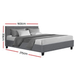 NNEDSZ Neo Bed Frame Fabric - Grey Queen