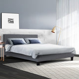 NNEDSZ Neo Bed Frame Fabric - Grey Queen