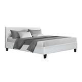 NNEDSZ Neo Bed Frame PU Leather - White Queen