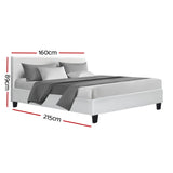 NNEDSZ Neo Bed Frame PU Leather - White Queen