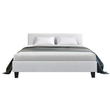NNEDSZ Neo Bed Frame PU Leather - White Queen