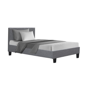 NNEDSZ Neo Bed Frame Fabric - Grey Single