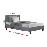 NNEDSZ Neo Bed Frame Fabric - Grey Single