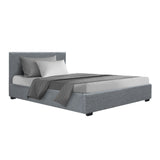 NNEDSZ Nino Bed Frame Fabric - Grey King Single