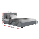 NNEDSZ Nino Bed Frame Fabric - Grey King Single