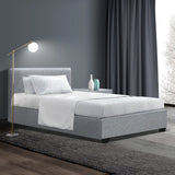 NNEDSZ Nino Bed Frame Fabric - Grey King Single