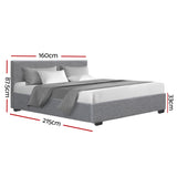 NNEDSZ Nino Bed Frame Fabric - Grey Queen