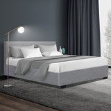 NNEDSZ Nino Bed Frame Fabric - Grey Queen