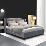 NNEDSZ Pier Bed Frame Fabric - Grey Double