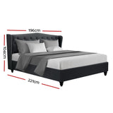 NNEDSZ Pier Bed Frame Fabric - Charcoal King