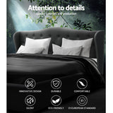 NNEDSZ Pier Bed Frame Fabric - Charcoal King