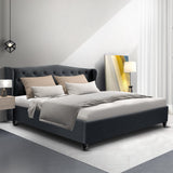 NNEDSZ Pier Bed Frame Fabric - Charcoal King