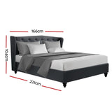 NNEDSZ Pier Bed Frame Fabric - Charcoal Queen