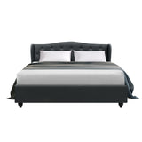 NNEDSZ Pier Bed Frame Fabric - Charcoal Queen
