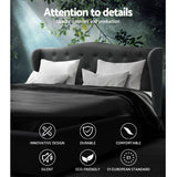 NNEDSZ Pier Bed Frame Fabric - Charcoal Queen
