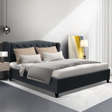 NNEDSZ Pier Bed Frame Fabric - Charcoal Queen