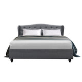 NNEDSZ Pier Bed Frame Fabric - Grey Queen