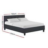 NNEDSZ Soho Bed Frame Fabric- Charcoal Queen