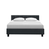 NNEDSZ Soho Bed Frame Fabric- Charcoal Queen