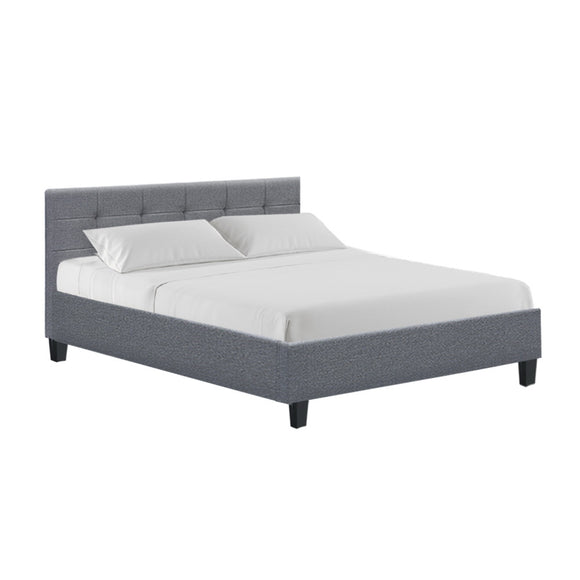 NNEDSZ Soho Bed Frame Fabric- Grey Queen
