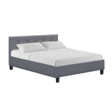 NNEDSZ Soho Bed Frame Fabric- Grey Queen