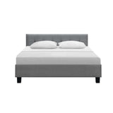 NNEDSZ Soho Bed Frame Fabric- Grey Queen