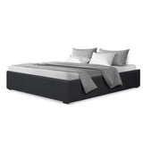 NNEDSZ TOKI Double Size Storage Gas Lift Bed Frame without Headboard Fabric Charcoal