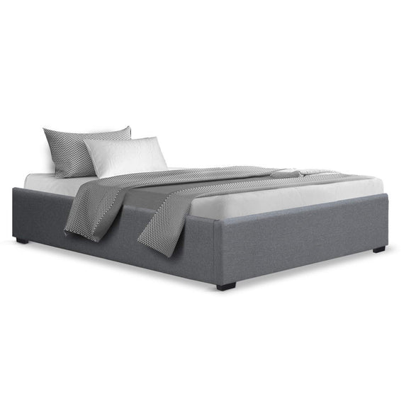 NNEDSZ King Single Size Gas Lift Bed Frame Base With Storage Platform Fabric