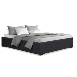 NNEDSZ TOKI Queen Size Storage Gas Lift Bed Frame without Headboard Fabric Charcoal