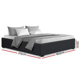 NNEDSZ TOKI Queen Size Storage Gas Lift Bed Frame without Headboard Fabric Charcoal