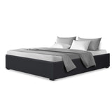 NNEDSZ TOKI Queen Size Storage Gas Lift Bed Frame without Headboard Fabric Charcoal