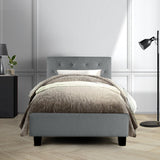 NNEDSZ Van Bed Frame Fabric - Grey Single