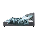 NNEDSZ Vanke Bed Frame Fabric- Grey Double