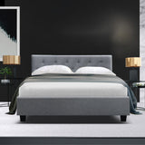 NNEDSZ Vanke Bed Frame Fabric- Grey Double
