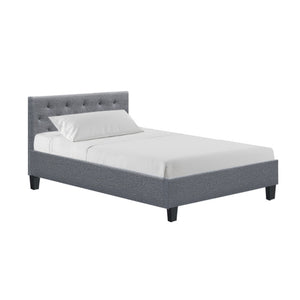 NNEDSZ Vanke Bed Frame Fabric- Grey King Single