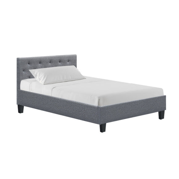 NNEDSZ Vanke Bed Frame Fabric- Grey King Single