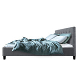 NNEDSZ Vanke Bed Frame Fabric- Grey Queen